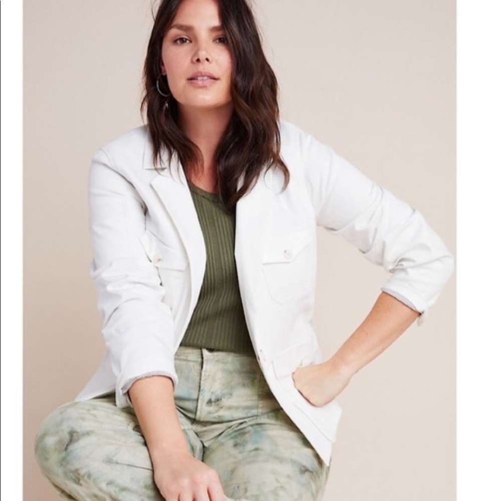 Anthropologie White Utility Jacket